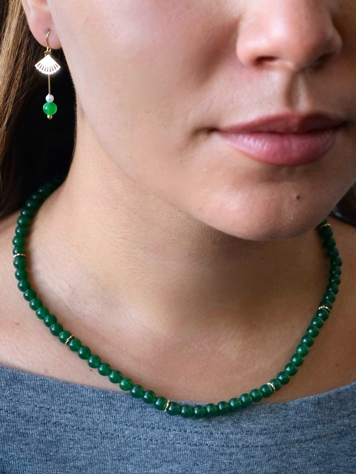Mossa-halsband - Jade