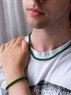 Mossarmband - Grön kalcedon