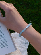 Nereid-armband – Akvamarin och sötvattenspärlor