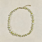 Halsband Glänta - Vit Kvarts & Peridot